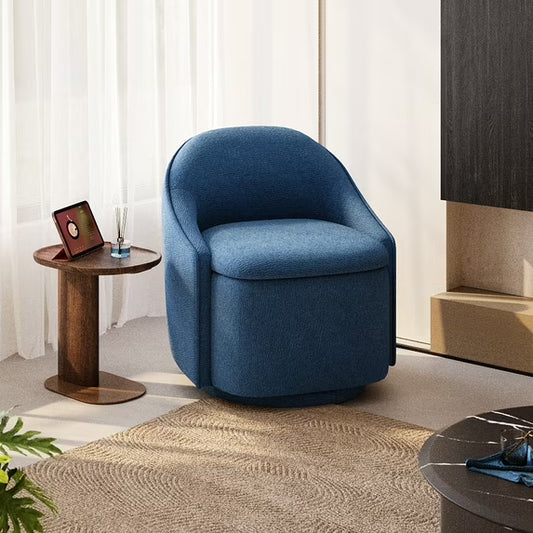 Linsy Home 360° Swivel Accent Chair with Hidden Storage, Modern Upholstered Barrel Chair for Living Room