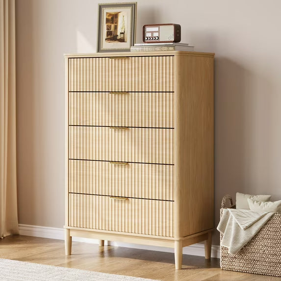 Linsy Home Fluted Tall Dressers for Bedroom