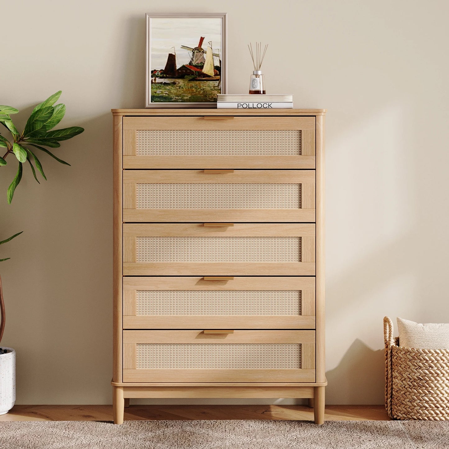 Linsy Home Rattan Tall Dressers for Bedroom