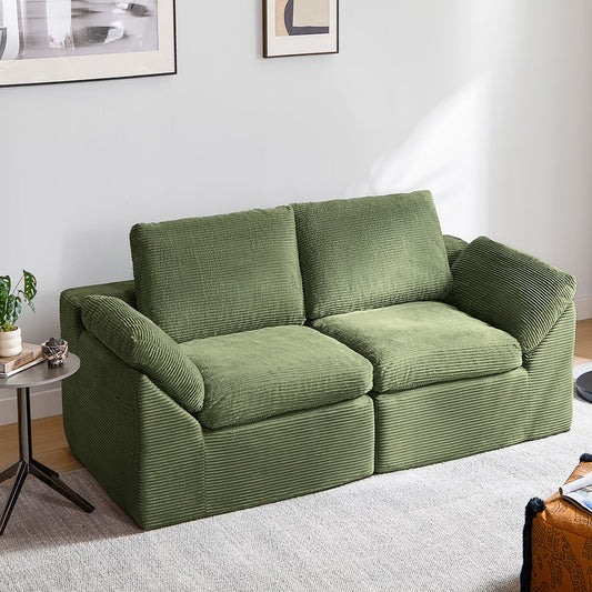 LINSY HOME Oversized 109" Boneless Sectional Couches for Living Room, U-Shaped Cloud Couch Sofa with Corduroy Fabric