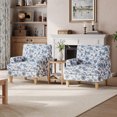 Linsy Home 30" Wide Traditional Tufted Upholstered Armchair, Floral Accent Chair For Living Room, Bedroom, Reading