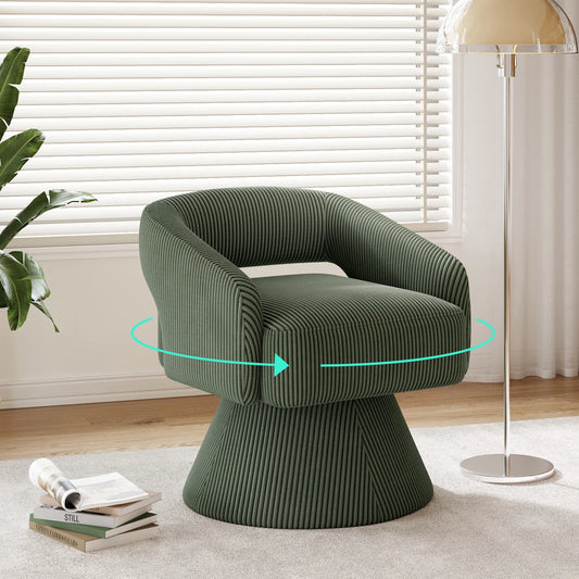 Linsy Home 360° Swivel Accent Chair, Modern Upholstered Barrel Chair for Living Room