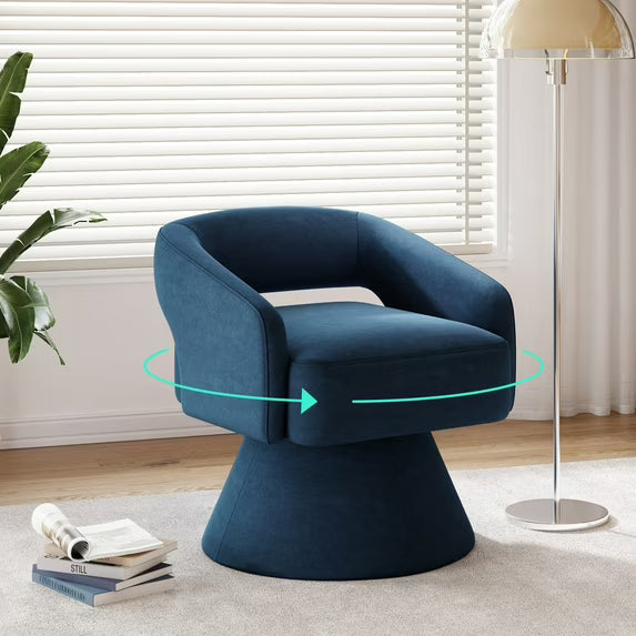 Linsy Home 360° Swivel Accent Chair, Modern Upholstered Barrel Chair for Living Room