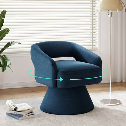 Linsy Home 360° Swivel Accent Chair, Modern Upholstered Barrel Chair for Living Room