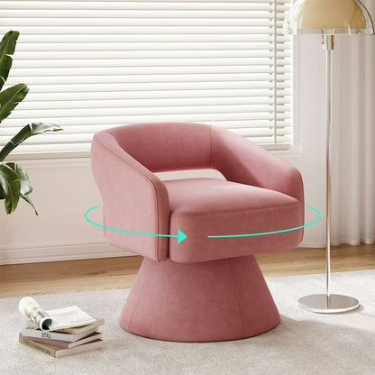 Linsy Home 360° Swivel Accent Chair, Modern Upholstered Barrel Chair for Living Room