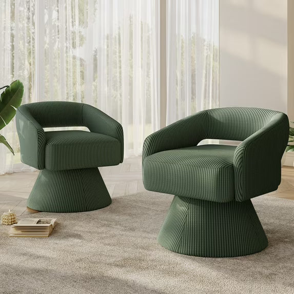 Linsy Home 360° Swivel Accent Chair, Modern Upholstered Barrel Chair for Living Room