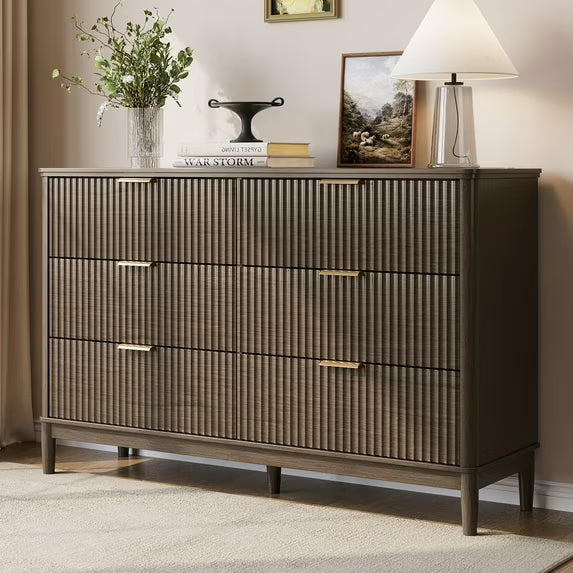 Linsy Home Fluted Tall Dressers for Bedroom