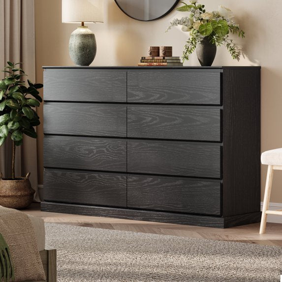 Linsy Home Modern Wood Dressers for Bedroom, Wide Chest of 8 Drawers