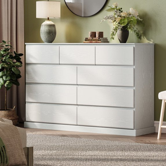 Linsy Home Modern Wood Dressers for Bedroom, Wide Chest of 8 Drawers