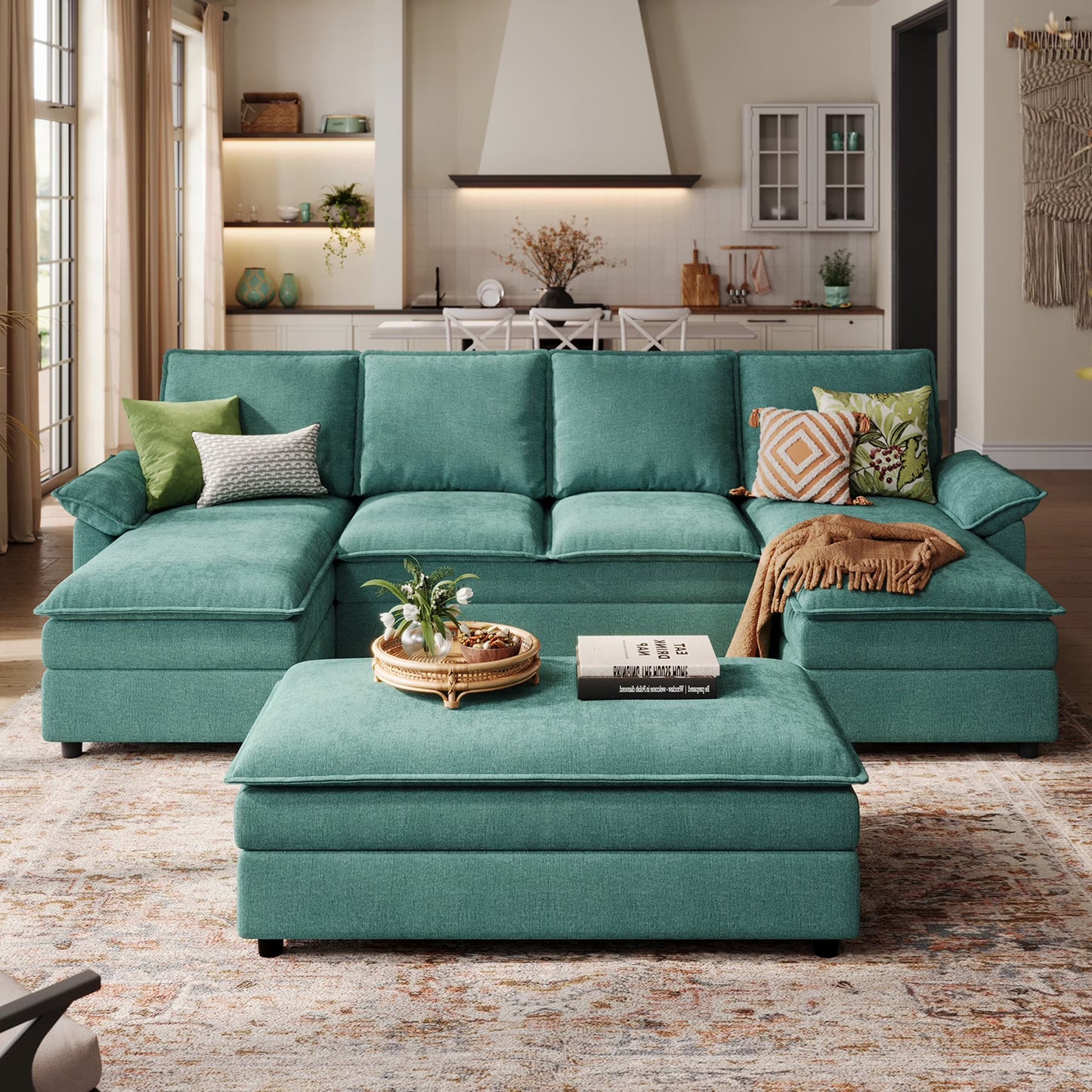 Linsy Home Corduroy L Shaped Sleeper Sofa Bed
