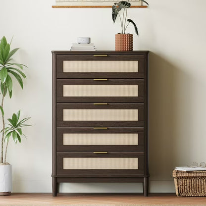 Linsy Home Rattan Tall Dressers for Bedroom